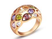 Babao Jewelry Colourful 18K Rose Gold Plated Swarovski Elements Cubic Zirconia Crystal Ring