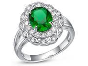 Babao Jewelry Exotic Design Green 18K Platinum Plated Swarovski Elements Cubic Zirconia Crystal Ring