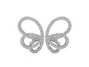 Babao Jewelry Lovely Butterfly White 18K Platinum Plated Sparkling Swarovski Elements CZ Crystal Stud Earrings for Lady Girl Daily Party Wedding