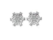 Babao Jewelry Gorgeous White Flower 18K Platinum Plated Sparkling Swarovski Elements CZ Crystal Stud Earrings for Lady Girl Daily Party Wedding