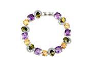 Babao Jewelry Dinner Party Colourful Square 18K Platinum Plated Sparkling Swarovski Elements CZ Crystal Bracelet