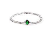Babao Jewelry Simple Exotic Green 18K Platinum Plated Sparkling Swarovski Elements CZ Crystal Bracelet