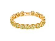 Babao Jewelry Simple Pale Yellow 18K Champagne Gold Plated Sparkling CZ Crystal Bracelet
