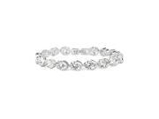 Babao Jewelry Elegance White Flower 18K Platinum Plated Sparkling Swarovski Elements CZ Crystal Bracelet