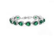 Babao Jewelry Green Drops 18K Platinum Plated Sparkling White Swarovski Elements CZ Crystal Bracelet