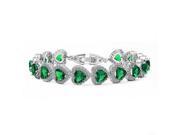 Babao Jewelry Green Sweet Love Heart 18K Platinum Plated Sparkling Swarovski Elements CZ Crystal Bracelet