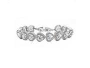 Babao Jewelry Lovely White Heart 18K Platinum Plated Sparkling Swarovski Elements CZ Crystal Bracelet