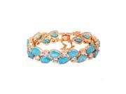 Babao Jewelry Sky Blue Elegance and Exoticism 18K Champagne Gold Plated Sparkling Swarovski Elements CZ Crystal Bracelet