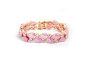 Babao Jewelry Pink Elegance and Exoticism 18K Champagne Gold Plated Sparkling Swarovski Elements CZ Crystal Bracelet