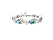 Babao Jewelry Sky Blue Drop 18K Platinum Plated Sparkling Austria Swarovski Elements CZ Crystal Bracelet