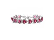Babao Jewelry Fuchsia Sweet Love Heart 18K Platinum Plated Sparkling Swarovski Elements CZ Crystal Bracelet