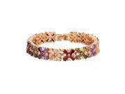 Babao Jewelry Gorgeous Colours Flower 18K Champagne Gold Plated Sparkling Swarovski Elements CZ Crystal Party Bracelet