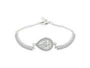 Babao Jewelry Simple White Drop 18K Platinum Plated Sparkling Swarovski Elements CZ Crystal Bracelet