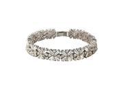 Babao Jewelry White Clover 18K Platinum Plated Sparkling Swarovski Elements CZ Crystal Bracelet