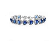 Babao Jewelry Sapphire Sweet Love Heart 18K Platinum Plated Sparkling Swarovski Elements CZ Crystal Bracelet