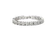 Babao Jewelry Gorgeous White Leaves 18K Platinum Plated Sparkling Swarovski Elements CZ Crystal Bracelet