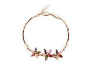 Babao Jewelry 3 Summer Flower 18K Rose Gold Plated Sparkling Swarovski Elements CZ Crystal Bracelet