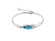 Babao Jewelry Unique Blue Eye 18K Platinum Plated Sparkling Swarovski Elements CZ Crystal Bracelet