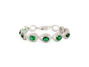 Babao Jewelry Classical 18K Platinum Plated Green Sparkling Swarovski Elements CZ Crystal Bracelet