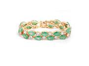 Babao Jewelry Green Elegance and Exoticism 18K Champagne Gold Plated Sparkling Swarovski Elements CZ Crystal Bracelet