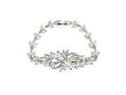 Babao Jewelry Luxurious Leave Flower 18K Platinum Plated Sparkling Swarovski Elements CZ Crystal Dinner Party Wedding Bracelet