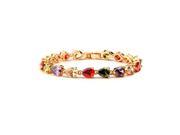 Babao Jewelry Colourful Drops 18K Champagne Gold Plated Sparkling Swarovski Elements CZ Crystal Bracelet