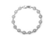 Babao Jewelry Sweet White 18K Platinum Plated Sparkling Swarovski Elements CZ Crystal Bracelet