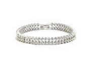 Babao Jewelry Simple Clear 2 Circle 18K Platinum Plated Sparkling Swarovski Elements CZ Crystal Bracelet