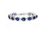 Babao Jewelry Sapphire Drops 18K Platinum Plated Sparkling White Swarovski Elements CZ Crystal Bracelet