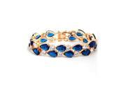 Babao Jewelry Sapphire Exoticism 18K Champagne Gold Plated Sparkling Swarovski Elements CZ Crystal Bracelet