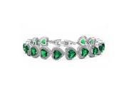 Babao Jewelry Lovely Green Heart 18K Platinum Plated Sparkling Swarovski Elements CZ Crystal Bracelet