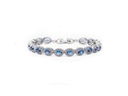 Babao Jewelry Dazzlingly Beautiful Blue Corundum 18K Platinum Plated Sparkling Swarovski Elements CZ Crystal Bracelet