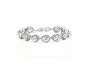 Babao Jewelry White Drops 18K Platinum Plated Sparkling White Swarovski Elements CZ Crystal Bracelet