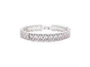 Babao Jewelry Fashion Elegant Hollow 18K Platinum Plated Sparkling Swarovski Elements CZ Crystal Bracelet