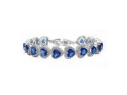 Babao Jewelry Lovely Sapphire Heart 18K Platinum Plated Sparkling Swarovski Elements CZ Crystal Bracelet