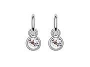 Babao Jewelry Fashion Simple Round 18K Platinum Plated Swarovski Cubic Zirconia Crystal Dangle Earrings