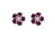 Babao Jewelry Sakura 18K Platinum Plated Swarovski Elements Cubic Zirconia Crystal Stud Earrings