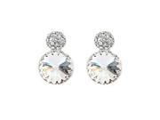 Babao Jewelry Double Circles 18K Platinum Plated Swarovski Elements Cubic Zirconia Crystal Stud Earrings