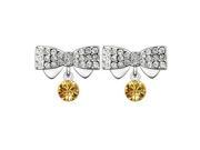 Babao Jewelry Bow 18K Platinum Plated Swarovski Elements Cubic Zirconia Crystal Dangle Earrings