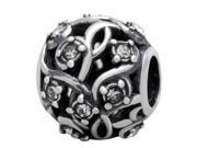 Babao Jewelry Life Tree Circular White CZ Crystals 925 Sterling Silver Bead fits Pandora European Charm Bracelets