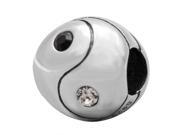 Babao Jewelry Tai Chi White CZ Crystals 925 Sterling Silver Bead fits Pandora European Charm Bracelets