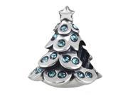 Babao Jewelry Christmas Tree Sea Blue CZ Crystals 925 Sterling Silver Bead fits Pandora European Charm Bracelets