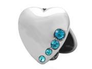Babao Jewelry Sweet Love Turquoise CZ Crystals 925 Sterling Silver Bead fits Pandora European Charm Bracelets