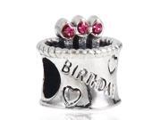 Babao Jewelry Happy Birthday Rose CZ Crystals 925 Sterling Silver Bead fits Pandora European Charm Bracelets