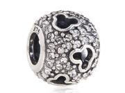 Babao Jewelry Lovely Mouse White CZ Crystals 925 Sterling Silver Bead fits Pandora European Charm Bracelets