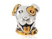Babao Jewelry Lucky Dog 925 Sterling Silver Bead With 18K Gold Plated fits Pandora European Charm Bracelets