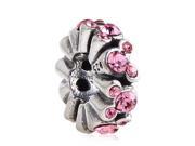 Babao Jewelry Special Lovely Mouse Pink CZ Crystals 925 Sterling Silver Spacer Bead fits Pandora European Charm Bracelets