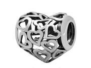 Babao Jewelry Hollow Hearts 925 Sterling Silver Bead fits Pandora European Charm Bracelets