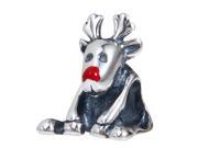 Babao Jewelry Red Nosed Reindeer 925 Sterling Silver Bead fits Pandora European Charm Bracelets