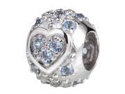 Babao Jewelry Dots Love Heart White CZ Crystals 925 Sterling Silver Bead fits Pandora European Charm Bracelets